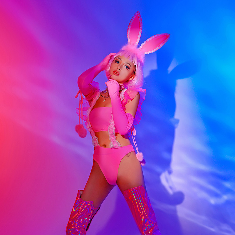 Women Bar Party Bunny Gogo Costume Sexy Night Bunny Girl Photos